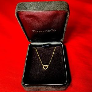 Authentic Tiffany & Co. Diamond Pavé Heart Necklace - 18k gold